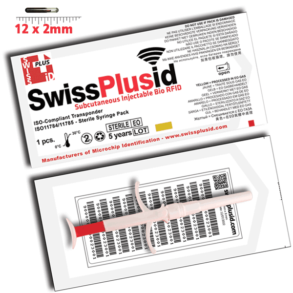 12mm Bio Glass ISO FDX-B Microchip Syringe Packs