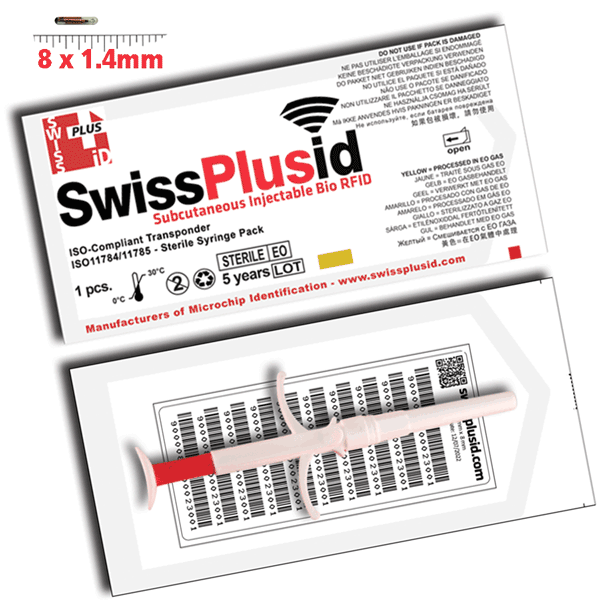 8mm Bio Glass ISO FDX-B Microchip Syringe Packs